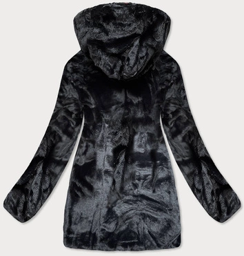 DWUSTRONNA KURTKA DAMSKA ZIMOWA GRAFITOWO-CZARNA (B9582-7001)