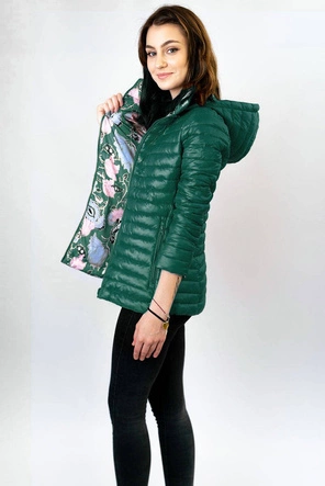 DAMSKA KURTKA DWUSTRONNA ZIELONA (7174)