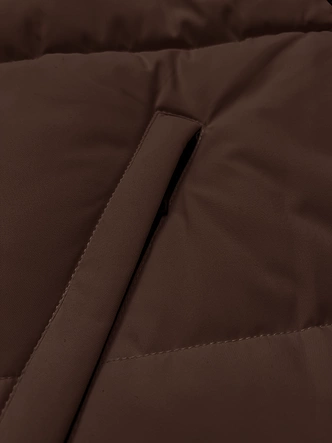 Zimowa kurtka damska z odpinanym kapturem S'west kakao (B8303-48)