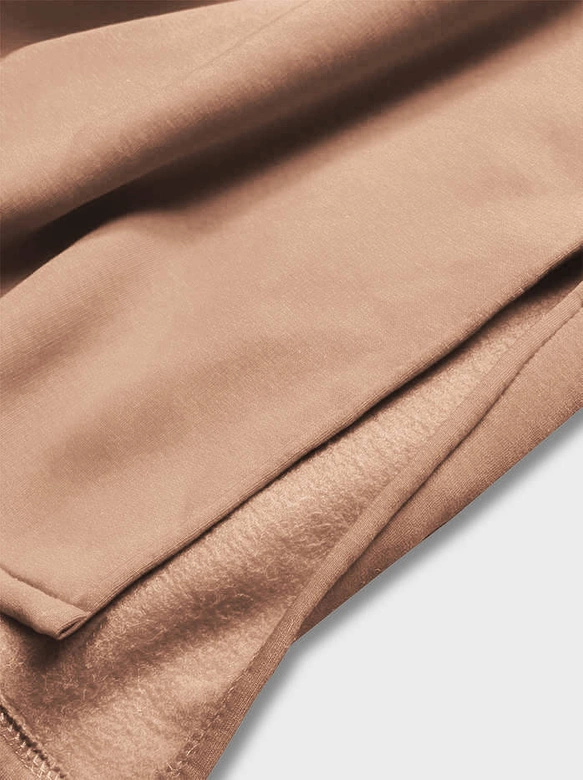 DŁUGA GRUBA SUKIENKA DRESOWA BEŻOWA (744ART)