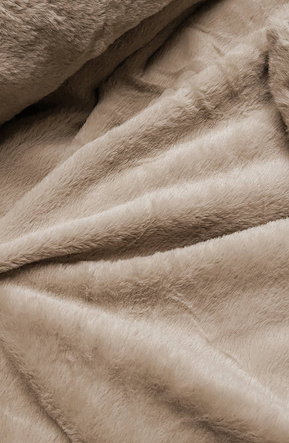 Zimowa parka damska na futerku beżowa (can-579big)