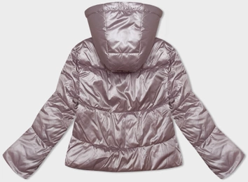 Krótka kurtka damska z odpinanym kapturem S'West blady róż (B8228-81)