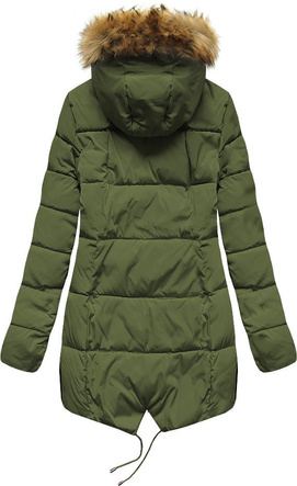 PIKOWANA KURTKA Z KAPTUREM KHAKI (X857X)