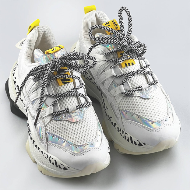 Damskie sneakersy panterka białe (bx1827-sp)