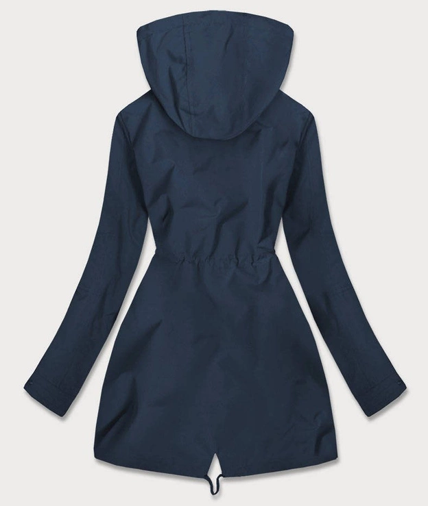 DWUSTRONNA PARKA DAMSKA Z KAPTUREM GRANATOWO-ŻÓŁTA (W354)