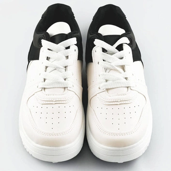 Dwukolorowe sneakersy damskie biało-czarne (xwh2120x)