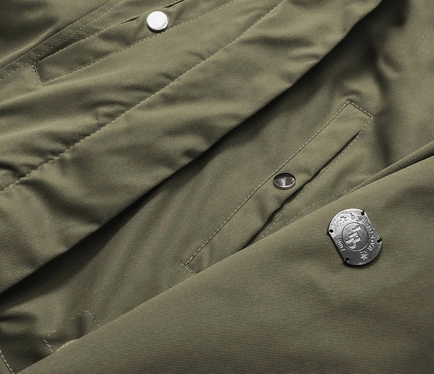 Parka zimowa damska khaki-beż (m-21356)