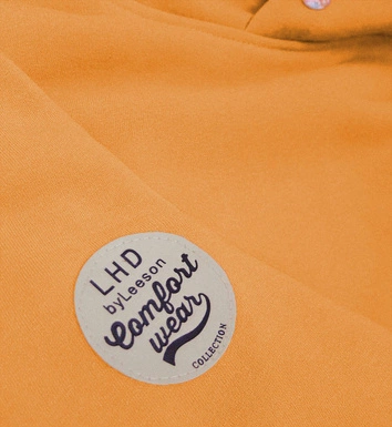 DŁUGA BLUZA Z KAPTUREM MUSZTARDOWO-SZARA (AMG-737)