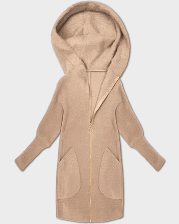 Narzutka kurtka alpaka z kapturem jasny beżowy (19905.1)