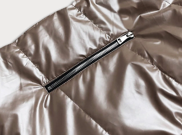 Rozkloszowany dwustronny bezrękawnik damski cappuccino (b8006-12)