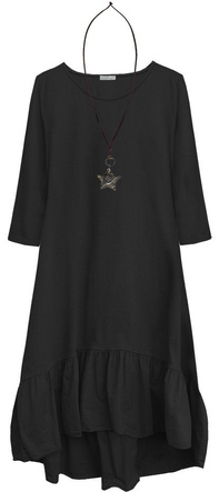 BAWEŁNIANA SUKIENKA OVERSIZE CZARNA (403ART)