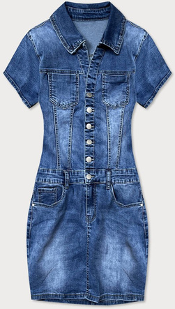 Króta sukienka jeans/denim niebieska (GD6665)