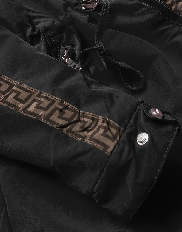 Dwustronna kurtka damska czarno- brązowa (w555)