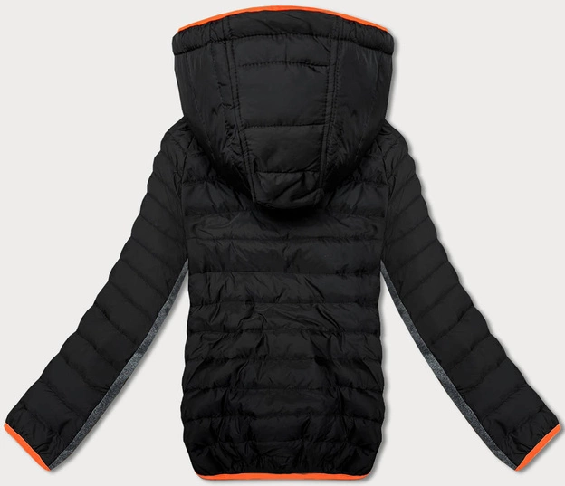 Pikowana sportowa kurtka damska czarny-grafit (8M915-392)