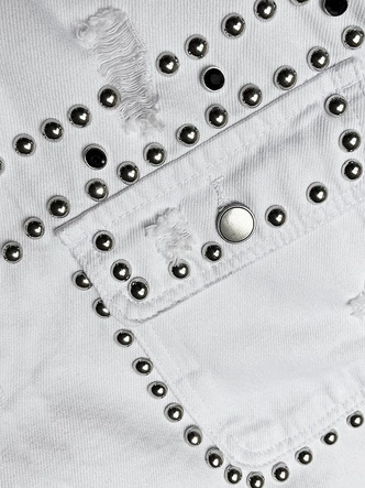 Jeansowa kurtka damska oversize biała (M6959)