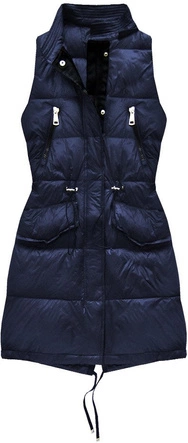 KAMIZELKA Z PUCHEM NATURALNYM GRANATOWA (8050)