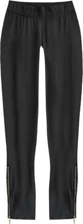 BŁYSZCZĄCE LEGGINSY Z ZAMKAMI CZARNE (432ART)