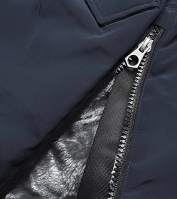 Wodoodporna kurtka damska z wysoką stójką granatowa (m-953)