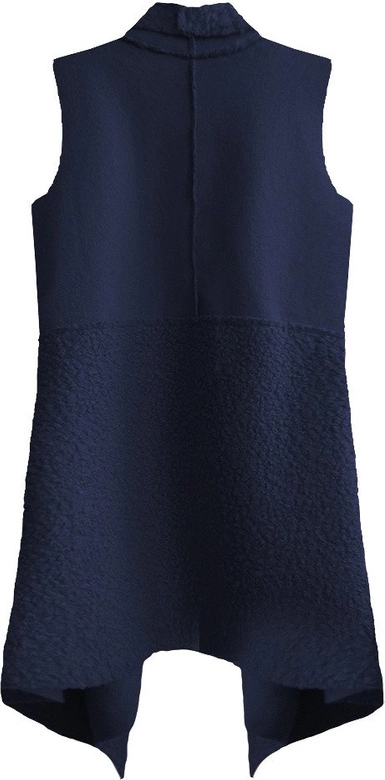 KAMIZELKA OVERSIZE Z ŁĄCZONYCH MATERIAŁÓW GRANATOWA (545ART)