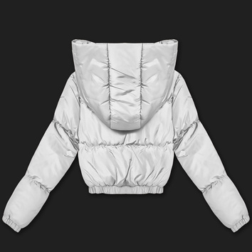 Krótka kurtka zimowa puffer J Style jasny szary (5M3260-92)