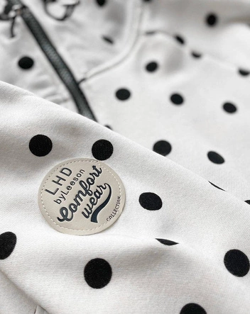 DAMSKA BLUZA DRESOWA GROCHY BIAŁA (AMG813)