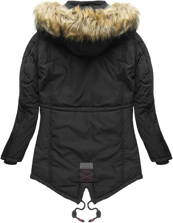 MĘSKA KURTKA ZIMOWA Z KAPTUREM CZARNA (999)