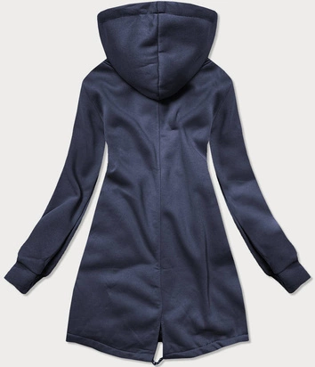 Rozpinana długa bluza damska granat (amg-819)