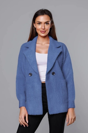 Krótka narzutka alpaka ciemna niebieska (CJ65)