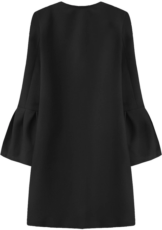 PŁASZCZ Z BUFIASTYMI RĘKAWAMI CZARNY (18133)