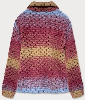 Koszulowa kurtka damska z kołnierzem ciemny róż (2453)