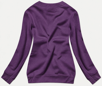 Bluza dresowa damska ze ściągaczami ciemny fioletowy (W01-30)