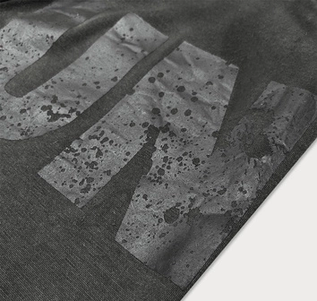 Męskie spodnie dresowe z nadrukiem ciemny szary (8K191)