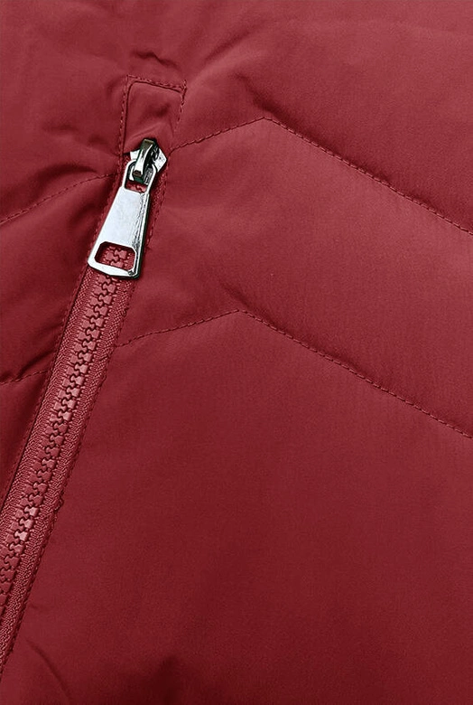 Damska kurtka zimowa na futerku czerwona (LHD-23023)