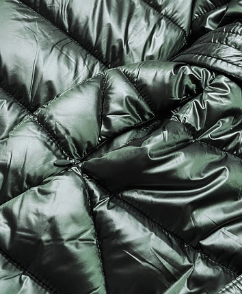 KURTKA DAMSKA Z WIĄZANYM PASKIEM ZIELONA (AG1-J9069B)