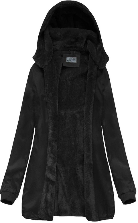 PARKA Z PODPINKĄ CZARNA (B2635)