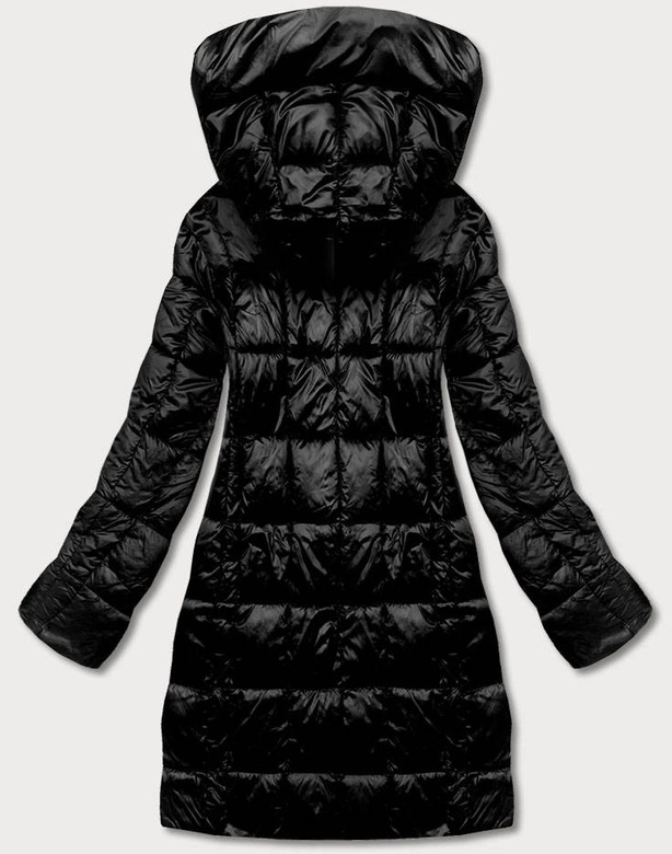 Kurtka damska z ozdobnymi lampasami czarna (ag1-j9002)