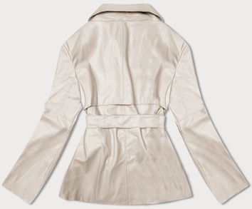 Krótki trencz ze skóry ekologicznej J Style zimny beż (11Z8102)