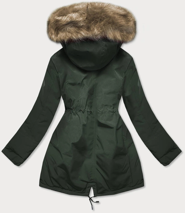 Dwustronna damska kurtka zimowa khaki (w557big)