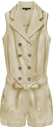 KRÓTKI KOMBINEZON Z LNU I BAWEŁNY BEŻOWY (1601)