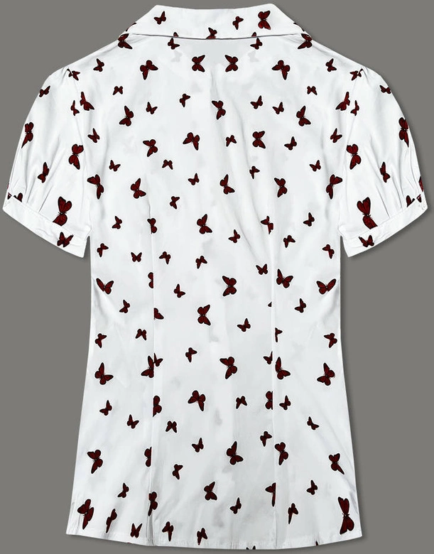 Bluzka z krótkim rękawem motyle biała (SSY16198D)