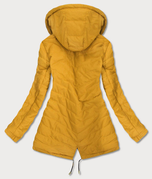 DWUSTRONNA KURTKA PARKA DAMSKA GRANATOWO/ŻÓŁTA (W652)