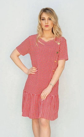 SUKIENKA W PEPITKĘ CZERWONO-BIAŁA (363ART)