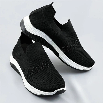 Ażurowe buty damskie z cyrkoniami czarne (c1057)