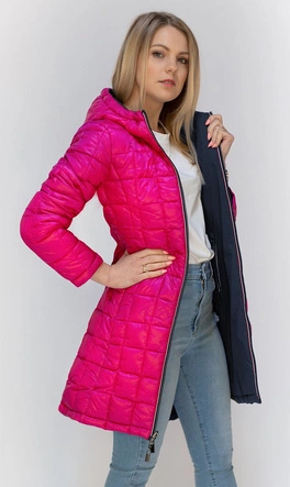 Dwustronna kurtka przejściowa granatowo-amarantowa (7700)