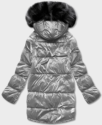 Dwustronna kurtka oversize szaro-czarna (h-1088-61)