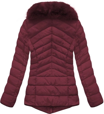 PIKOWANA KURTKA Z KOŁNIERZEM BORDOWA (R1058)