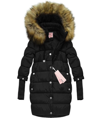 PIKOWANA KURTKA Z RĘKAWEM 3/4 CZARNA (W610)