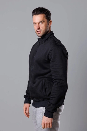 Męska bluza ze stójką czarna (68B2002-3)