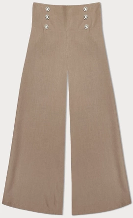 Eleganckie szerokie spodnie damskie karmelowe (33575)