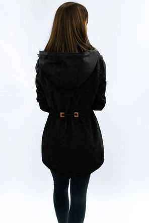 KURTKA TYPU PARKA CZARNA (2028-1)